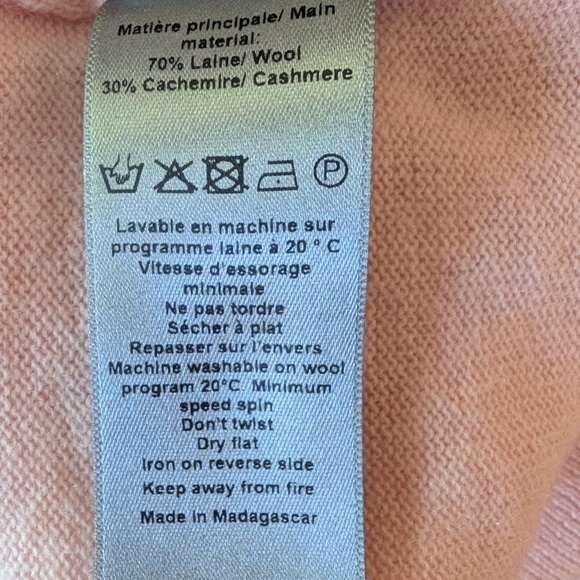 Zadig & Voltaire Pink Gaby Skull Strass Wool And Cashmere Blend Crewneck sz L - Picture 12 of 12